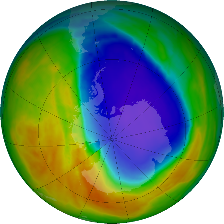 Antarctic ozone map for 11 October 2014